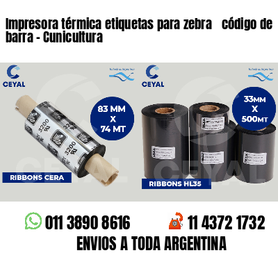 Impresora térmica etiquetas para zebra  código de barra - Cunicultura